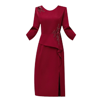 Spring dress for mother-in-laws wedding banquet dress 2024 new style for women to attend the wedding banquet in a noble and fashionable style