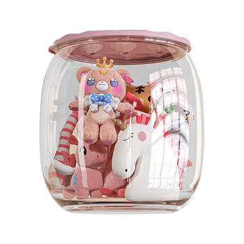 Transparent doll storage bucket toy storage stool