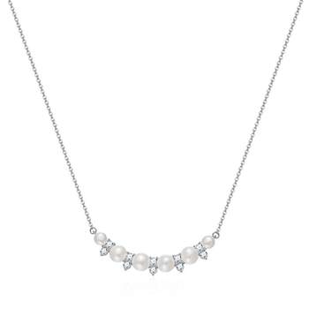 Freshwater pearl hanging chain 3-5mm white steamed bun shape