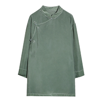 (Fried color technology) puretea tea new Chinese style oblique placket buckle vest for women 2024 spring new product