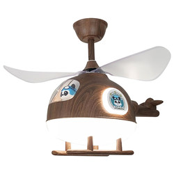 Medieval Style Children's Room Fan Lamp Ceiling Fan Lamp Cartoon Bedroom Eye Protection Simple High-Brightness Silent Electric Fan