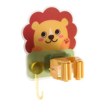 Wall-mounted animal mop rack mop storage