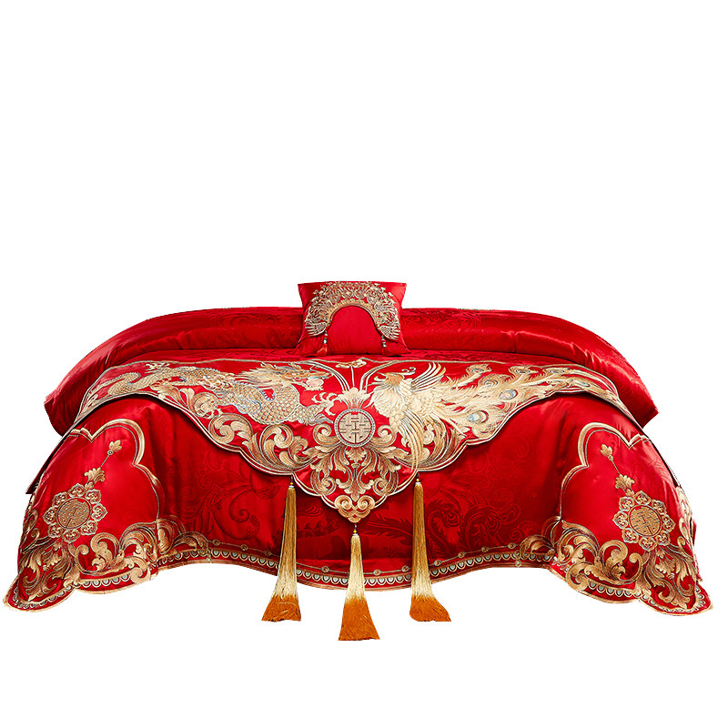 Bed flag bed tail towel festive wedding bed accessories