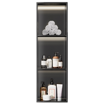 Stainless steel niche bathroom embedded toilet metal partition shelf finished TV cabinet niche customization