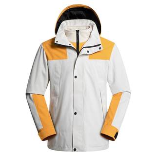 鸭鸭户外露营外套女士2025冬季新款徒步可拆帽内胆两件套抓绒夹克