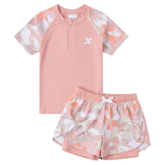 特步儿童泳衣女童游泳衣2025新款女孩中大童初中生保守分体套装备