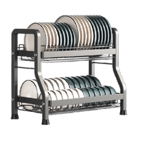 Benwang gun gray kitchen rack dishware storage rack drain rack multi-functional tableware storage box cupboard