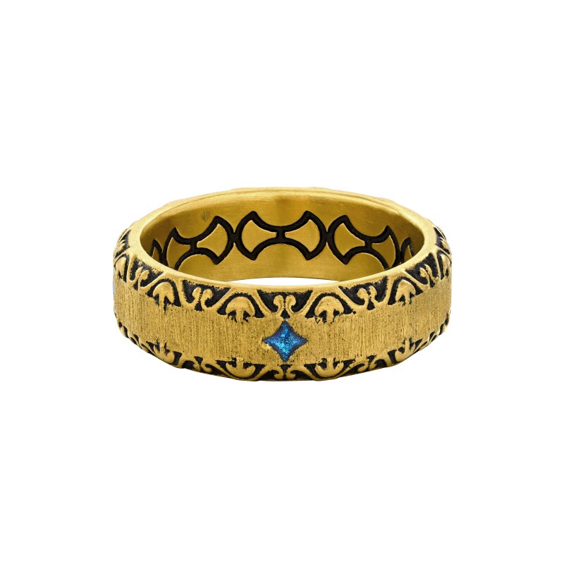 MONOLOGUE Monologue Atlantis Deep Sea Starburst Pattern Retro Gold Gilt Ring