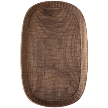 Small fresh oval solid wood solid color water cup tray