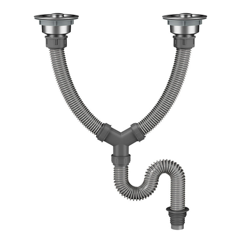 Kitchen sink drain pipe set