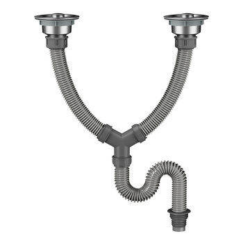 Kitchen sink drain pipe set