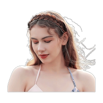 Wig headband female fishbone braid one-piece braided hairpin hair bundle pressure headband headwear internet celebrity 2023 new style
