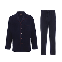 Mr. Aimu Home Clothing Mens Double-sided Micro Velvet Versatile Lapel Casual Long Sleeve Long Pants Pajamas NS2022021