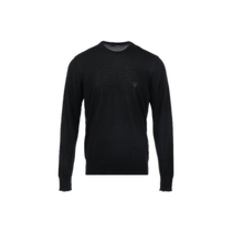 (Self-operated) Versace solid color mens logo loose round neck pullover sweater
