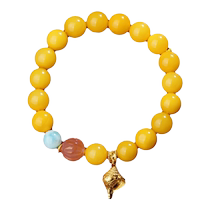 Potala Palace Beeswax Bracelet 925 Silver Hetian Jade Nanhong Bracelet Sea Pattern Stone as a Birthday Gift for Mom