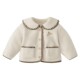 Girls plush jacket 1 little girl winter clothing small children winter warm new fashion style 2-year-old baby cardigan autumn and winter