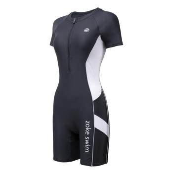 Zhouke women's contrast color short sleeve sun protection five-point