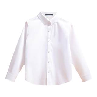 Boys' pure cotton white shirt Romon campus shirt