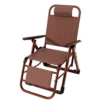 Siesta Bao Rattan Chair Recliner Lunch Break Folding Nap Bed Bamboo Back Chair Leisure Balcony Households Sitting and Lying Dual-purpose Summer Cool