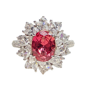 Brilliant 2 carat sunset color padparadscha ring for women