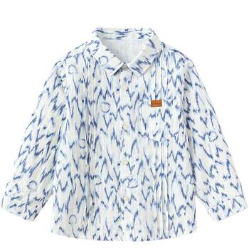 Balabala long-sleeved shirt men's exquisite textured top