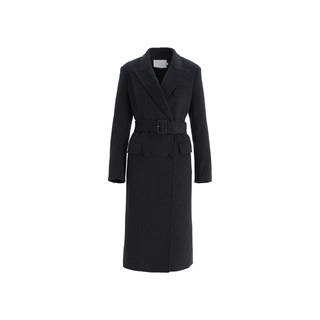 OBEG欧碧倩冬高智感双面呢大衣女中长款收腰羊毛外套50484548