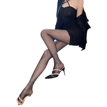 Aurora polka-dot open-back waistless T-crotch silky smooth and oily no pantyhose marks thin sexy stockings transparent with foot shape
