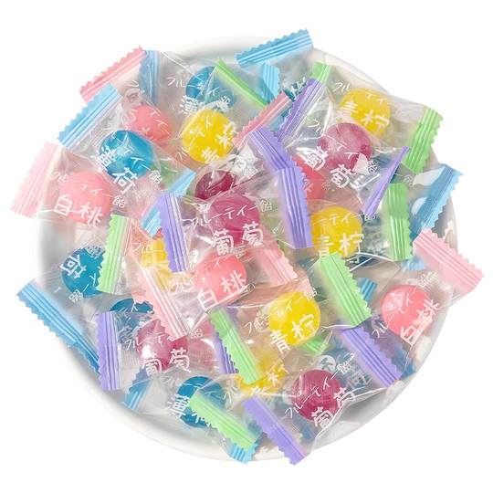 网红白桃果汁水果糖多口味高颜值硬糖小零食结婚糖果喜糖散装批发
