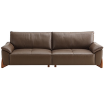 (Miked Live Room) Quanyou 112033 Tiramisu French Retro Leather Straight Living Room Double Sofa