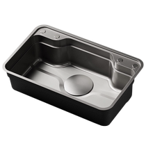 Huida kitchen sink 304 stainless steel sink Japanese-style large single-slot above-ground middle and lower basin household nano-slot