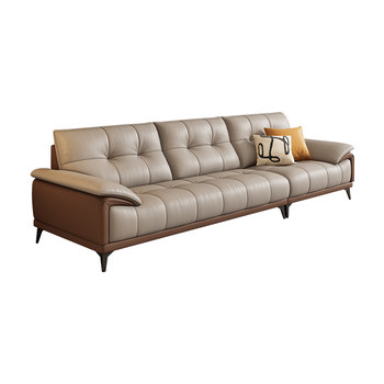 Tubo color-blocking genuine leather sofa italian minimalist living room size apartment direct-row imported top layer cowhide 2025 new model