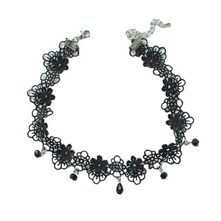 Handmade black lace retro temperament collarbone chain women's simple short neckband collar collar necklace neck jewelry