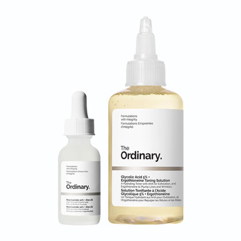 The ordinary ground formula set facial set 10% niacinamide + 5% ນໍ້າສົ້ມໝາກໄມ້ ຄວບຄຸມສິວ ຜິວມັນ
