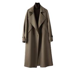 BXV double-sided cashmere coat women's mid-length 2024 spring new silhouette double-sided woolen coat 100% Australian season wool coat