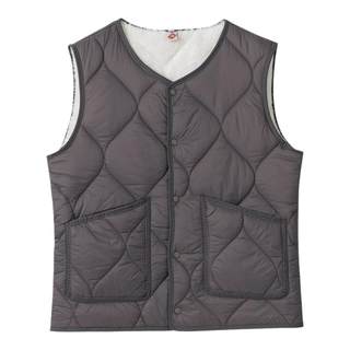 羽绒棉马甲男秋冬加绒加厚保暖坎肩背心中青年羊羔绒内胆棉袄马夹