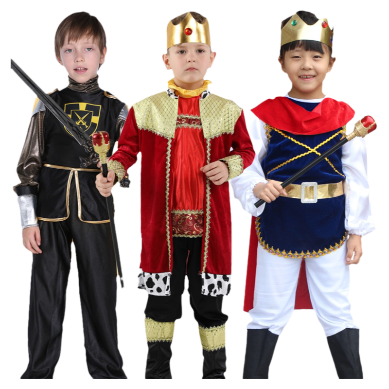 万圣节儿童服装男童国王表演服成人礼服cos扮演幼儿园王子演出服
