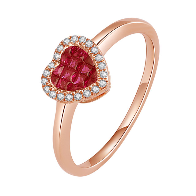Private Jewelry 18K Gold Ruby and Diamond Wedding Ring