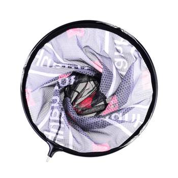 ໂລກການຫາປາ copy net head net pocket fishing net anti-scratch fine mesh ultra-light one-piece net head large aluminium alloy fishing gear net copy net