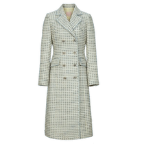 Rhine Mall with the same wool coat 2022 new gust small fragrant wind coarse flowers In the middle and long style coat anti-season women