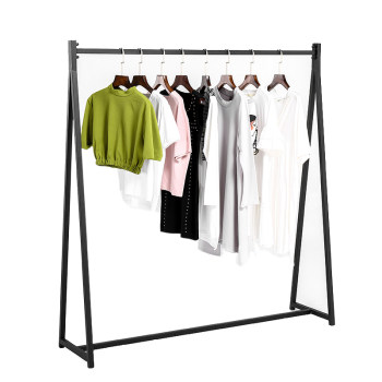 Wrought iron gauze rack dress rack ຮ້ານຂາຍເຄື່ອງນຸ່ງຫົ່ມ rack hanging side hanging clothes rack floor-standing men and women's display rack shelf