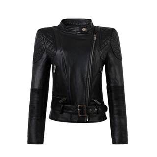 Leather jacket slim and slim and fashionable motorcycle leather jacket