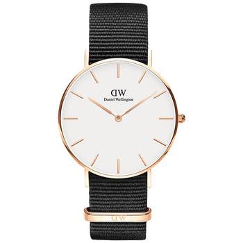 Dw men's watch solid color textured round watch quartz movement