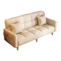 Nanyuan small apartment living room solid wood sofa bed folding dual-use 2024 new multi-functional log wind bed sofa bed