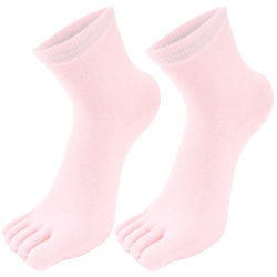 Langsha Toe Socks ຖົງຕີນແມ່ຍິງດູໃບໄມ້ລົ່ນແລະລະດູຫນາວຖົງຕີນຝ້າຍບໍລິສຸດ Mid-Tube Socks Spring and Autumn Thickened Cotton Socks Toe Socks Women's Toe Socks