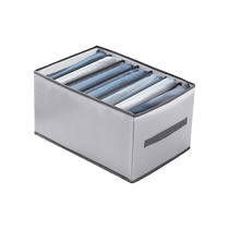Partitioned trousers storage artifact home wardrobe clothes sorting layered box clothing divider box basket storage box