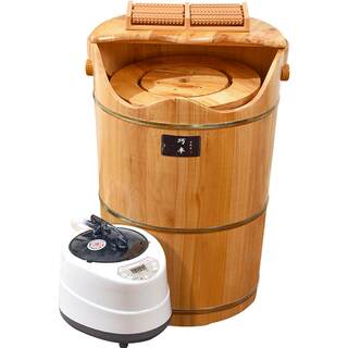 Foot bath bucket wooden high deep knee traditional chinese medicine fumigation heating