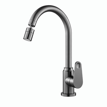 Fine copper anti-splash kitchen sink faucet dual mode