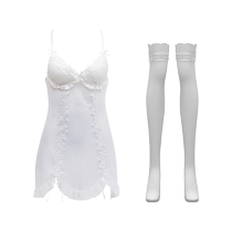 Jasperbond see-through skirt flower embroidery bed passion underwear no-take-off robe small-breasted sexy pajamas dress