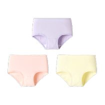 Balabala childrens underwear cotton boxer girls triangle shorts solid color small children middle and large children without PP three-pack