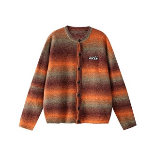 【黄子弘凡周也同款】ER彩虹毛衣开衫男2025春秋校园潮牌针织外套